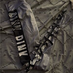 PINK Victoria's Secret Gray and Black Leggings